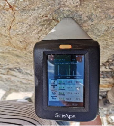 永川使用手持式 LIBS 锂矿石分析仪检测富含锂的矿物质